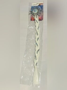 New Disney Frozen 11 Salon Bow with Faux Hair White Braid with Glitter Elsa